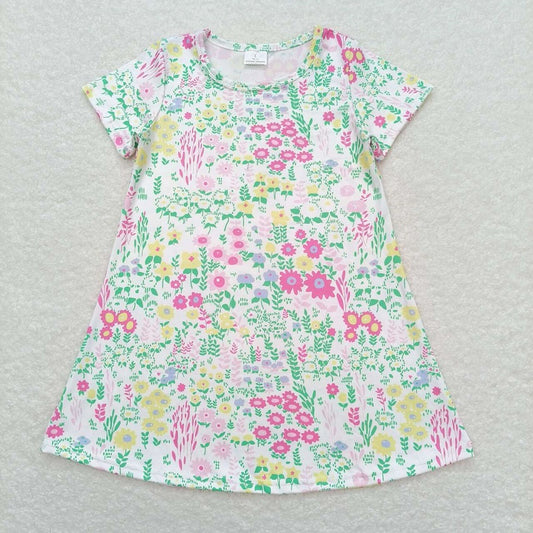 GSD0823 Floral white short-sleeved dress D 4.7