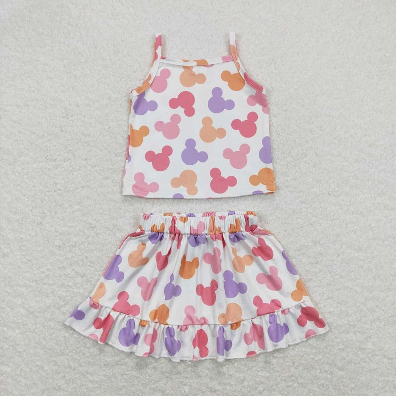 GSD0873 Colorful white vest and skirt suit