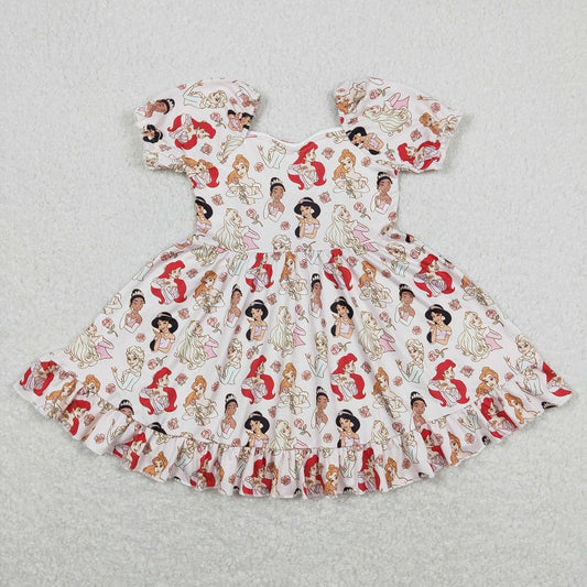 GSD877 Princess floral short sleeve dress