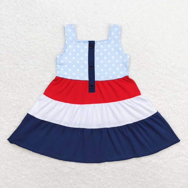 GSD0900 Red White and Blue Stars Sleeveless Dress