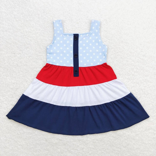 GSD0900 Red White and Blue Stars Sleeveless Dress