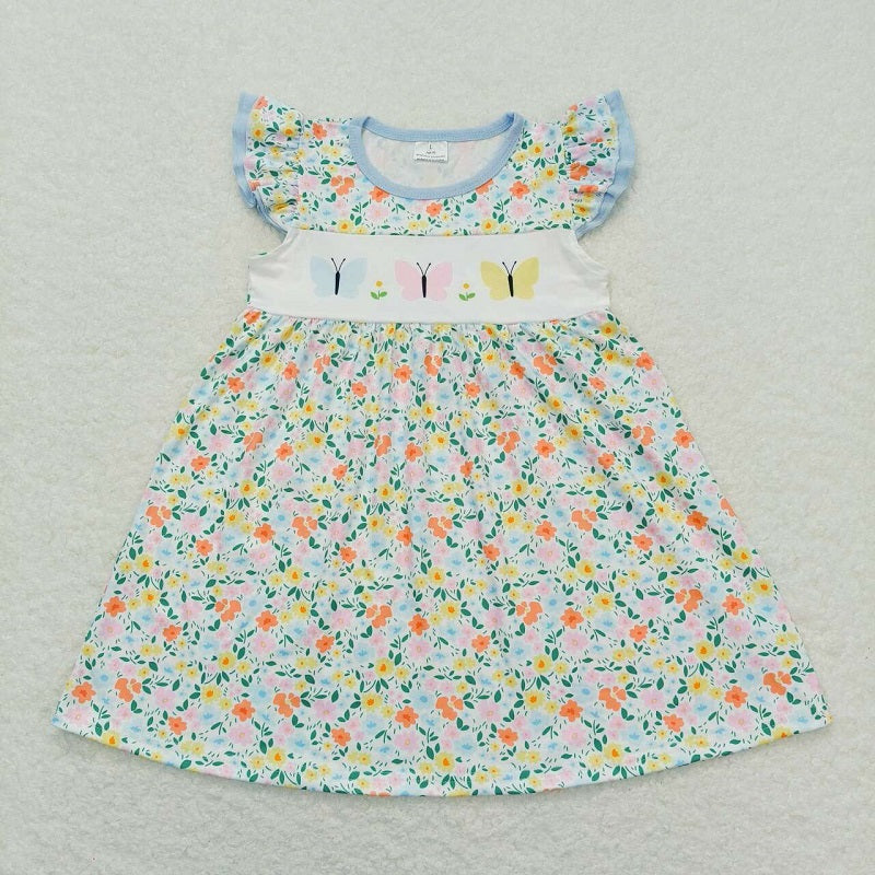 GSD0916 Butterfly flower floral flying sleeve dress