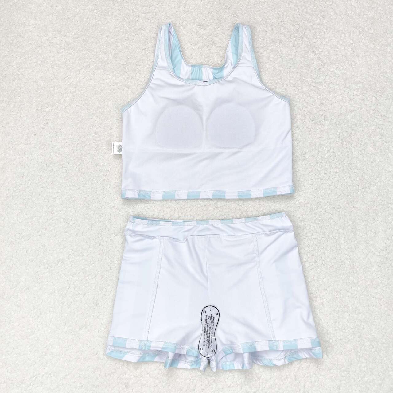 GSD0990 Light-color striped sleeveless culottes suit