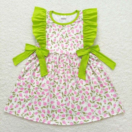 GSD1036 Baby Girls Summer Vintage Pink Flower Dress