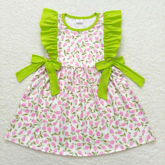 GSD1036 Baby Girls Summer Vintage Pink Flower Dress