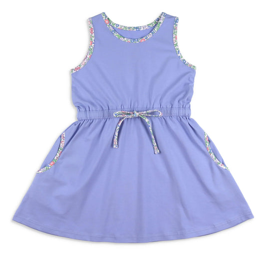 preorder GSD1044 Floral floral blue and purple sleeveless dress