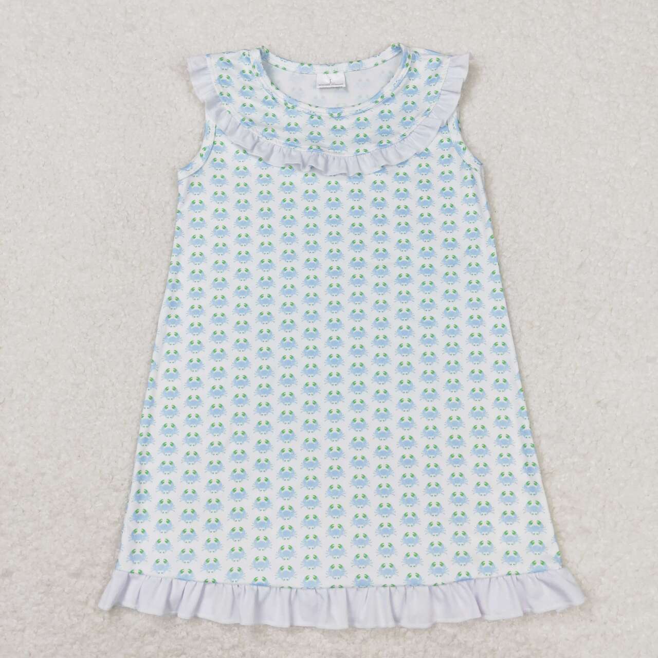 GSD1078 Crab white lace sleeveless dress