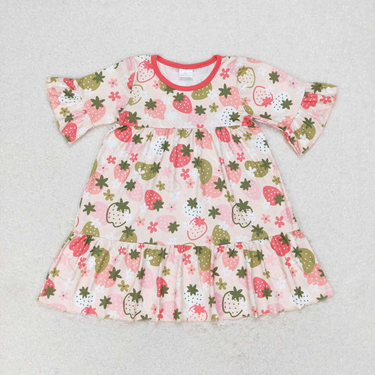 GSD1098 Strawberry Flower Short Sleeve Dress