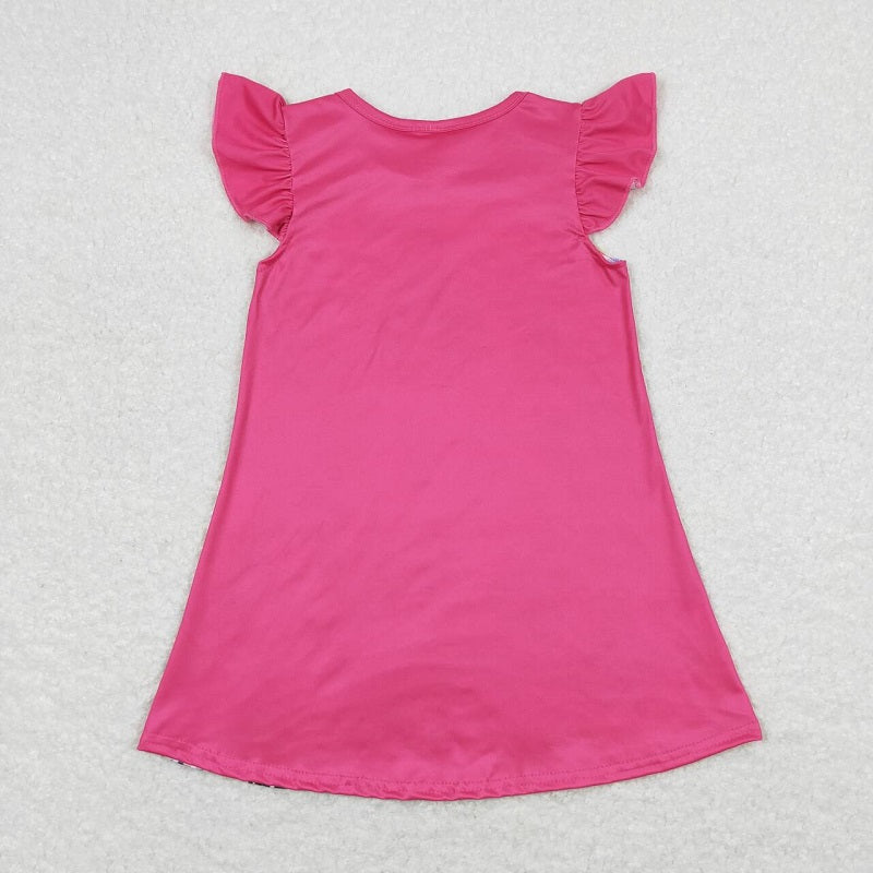 GSD1125 Rose red flying sleeve dress