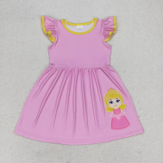 GSD1146 Princess pink flying sleeve dress