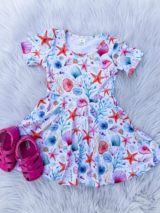 presale GSD1168 Starfish seaweed shell short-sleeved dress