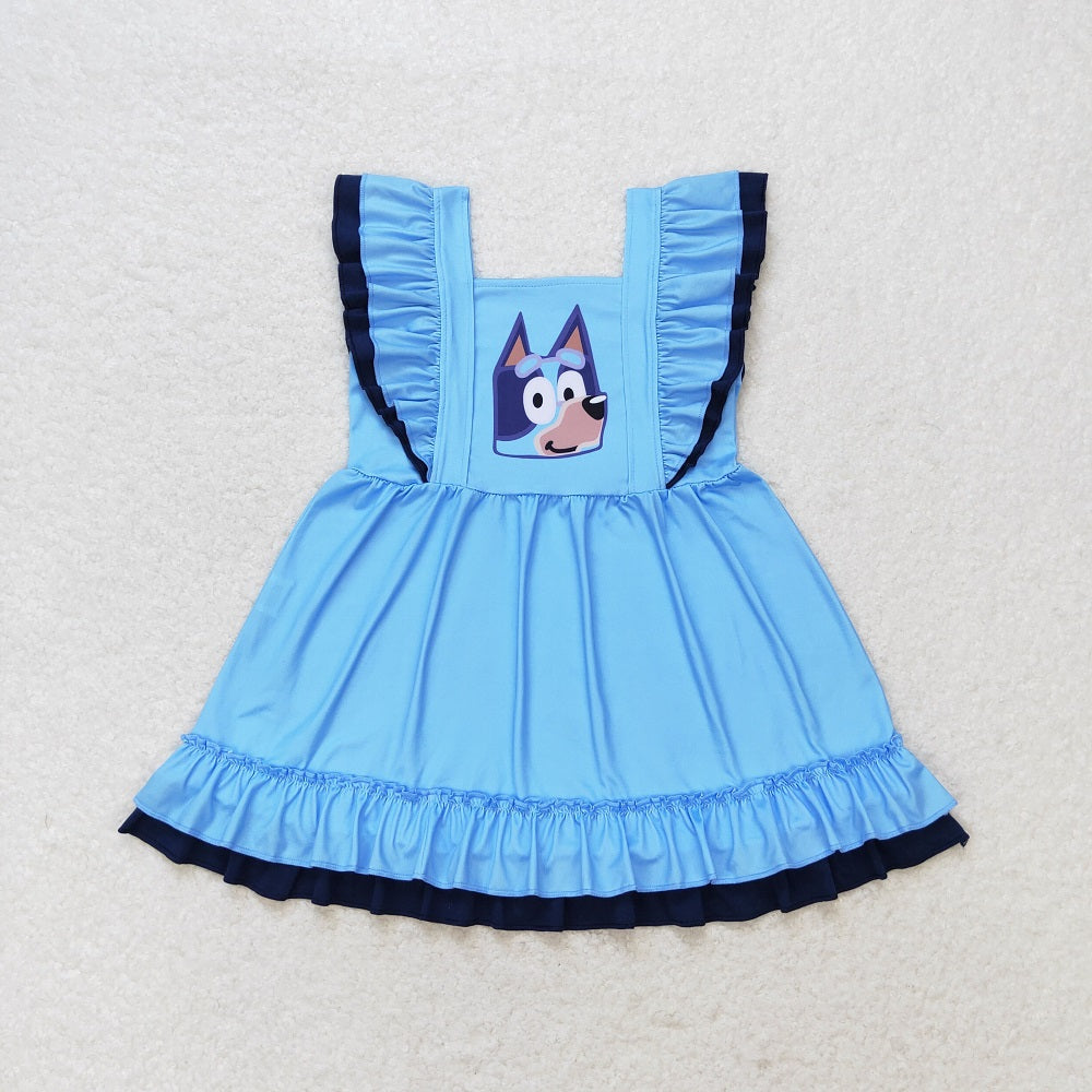 GSD1185 Blue lace sleeveless dress