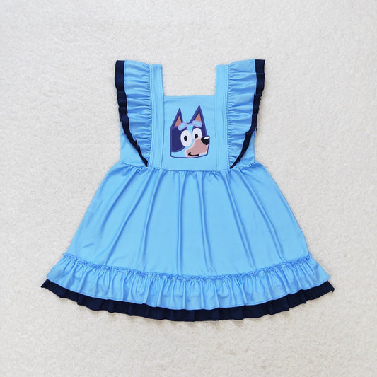 GSD1185 Blue lace sleeveless dress