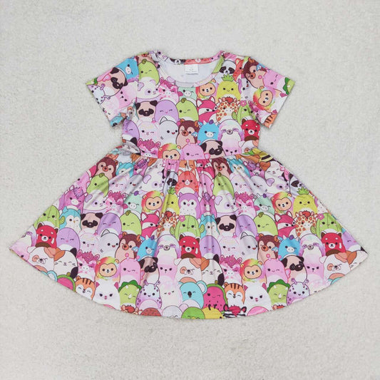 GSD1193 cartoon animal short sleeve dress