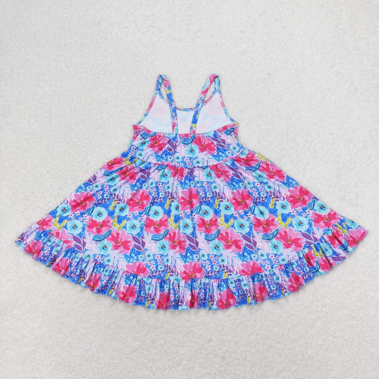 GSD1226 Floral blue slip dress