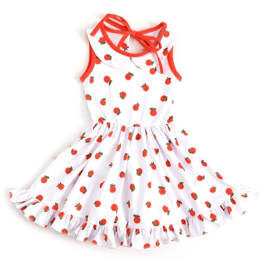 presale GSD1246 Cherry doll collar red and white sleeveless dress