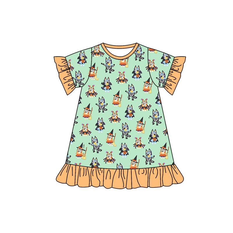 presale GSD1306 Halloween yellow-green short-sleeved dress