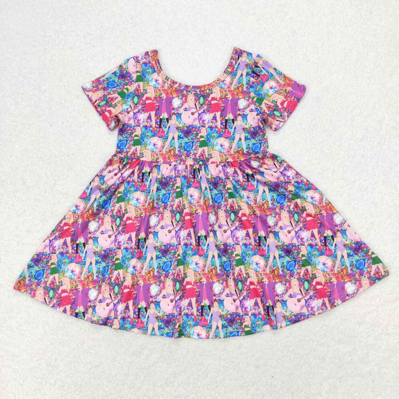 GSD1335 Rose red short-sleeved dress