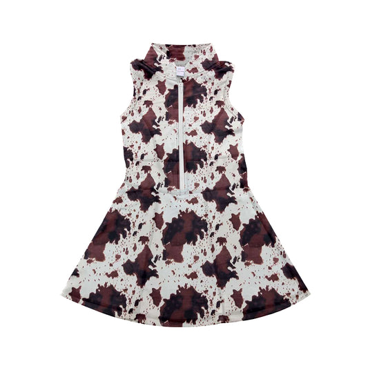 presale GSD1385 Ink pattern camouflage zipper yoga wear sleeveless dress