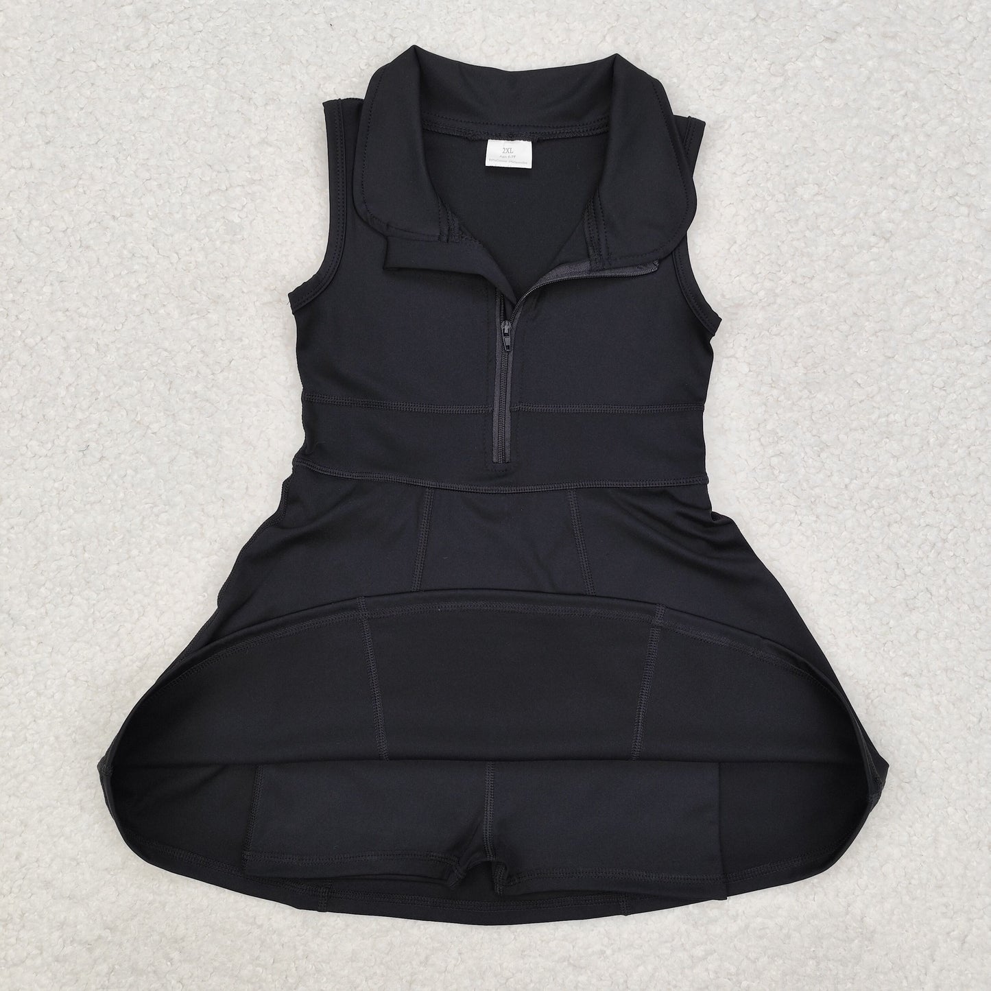 GSD1428 Baby Girls Black Athletic Active Wear Knee Length Dresses D 4.11
