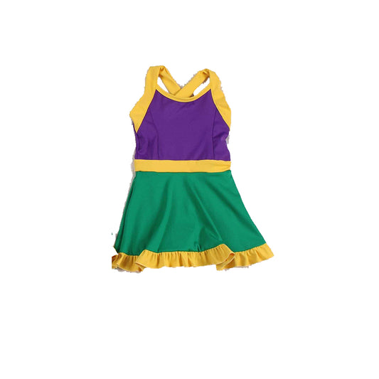 presale GSD1431 Yellow Lace Purple Green Sports Sleeveless Dress  2024 9.18