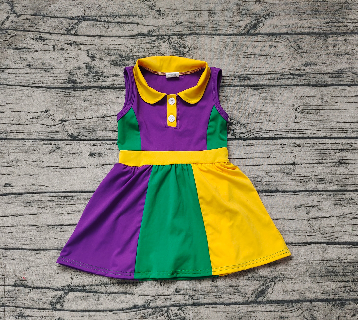GSD1434 Baby Girls Purple Mardi Gras Active Wear Knee Length Dresses