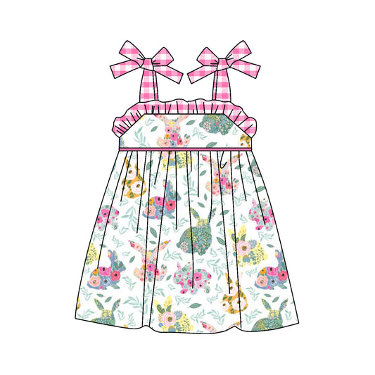 presale GSD1460 Easter Bunny Flower Leaf Rose Red Plaid Lace Suspender Dress 2024 10.10