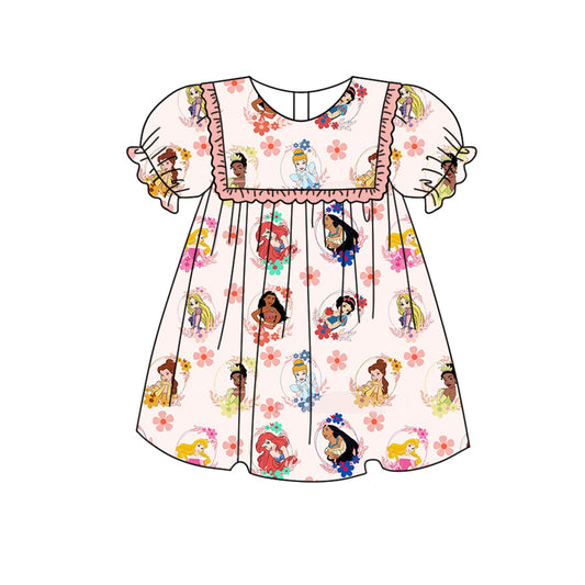 presale GSD1557 Princess Flower Pink Short Sleeve Dress  2024 11.7