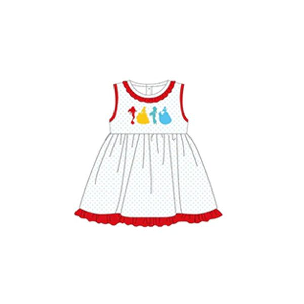 presale GSD1563   Cartoon Princess Polka Dot Red Lace Sleeveless Dress 2024 11.8