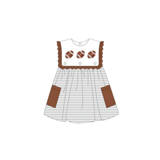 presale GSD1565 Rugby Stripe Brown Pocket Sleeveless Dress 2024 11.8