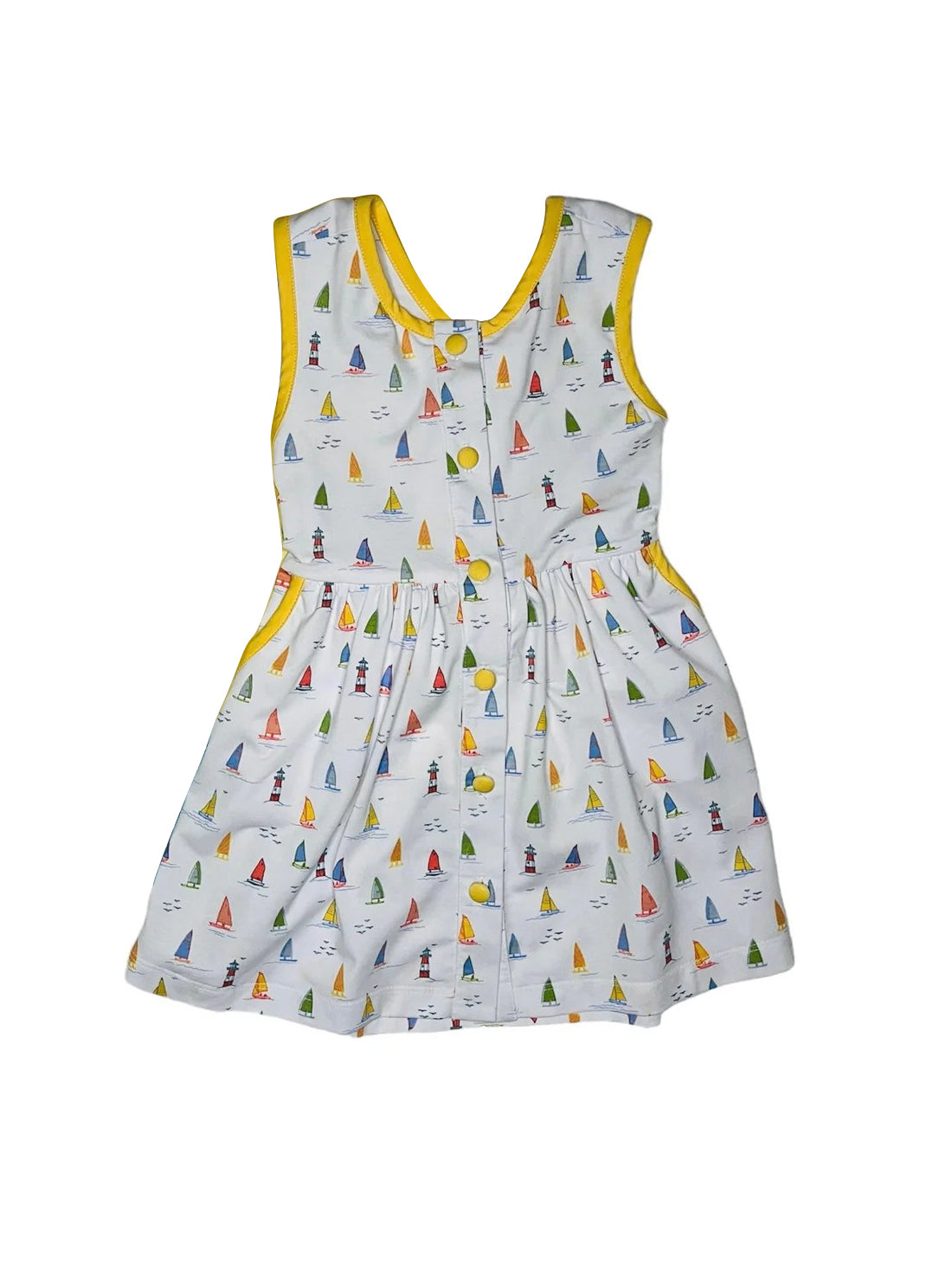 presale GSD1573  Sailboat Yellow and White Sleeveless Dress 2024 11.11