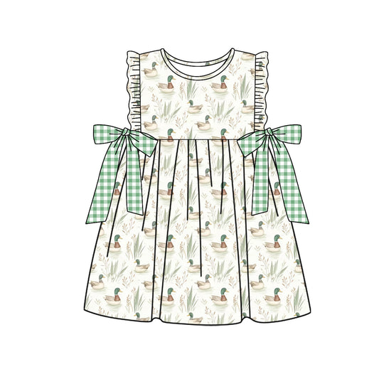 presale GSD1588  Green Plaid Bow Duck Sleeveless Dress  2024 11.14