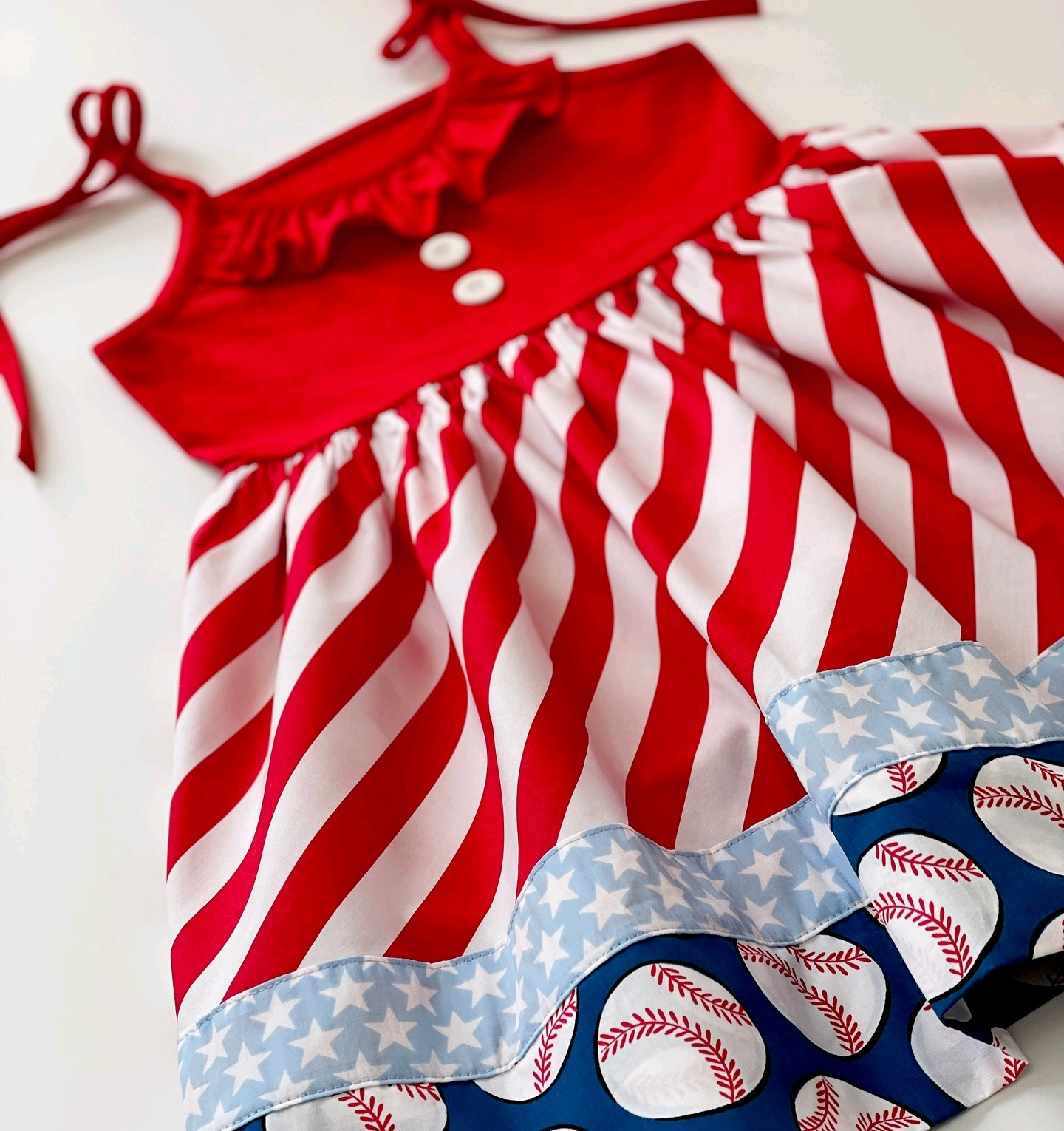 presale GSD1623  Star Stripe Baseball Red Slip Dress 2024 11.23
