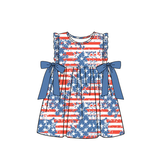 presale GSD1624 National Day Star Stripe Blue Bow Sleeveless Dress  2024 11.23