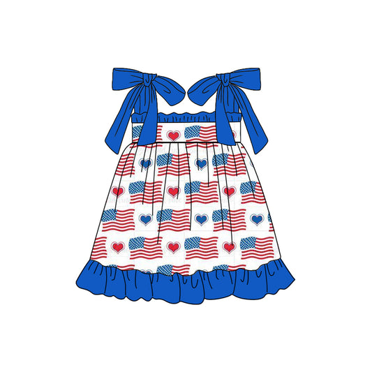 presale GSD1652 National Day flag love heart blue lace suspender dress 2024 12.3