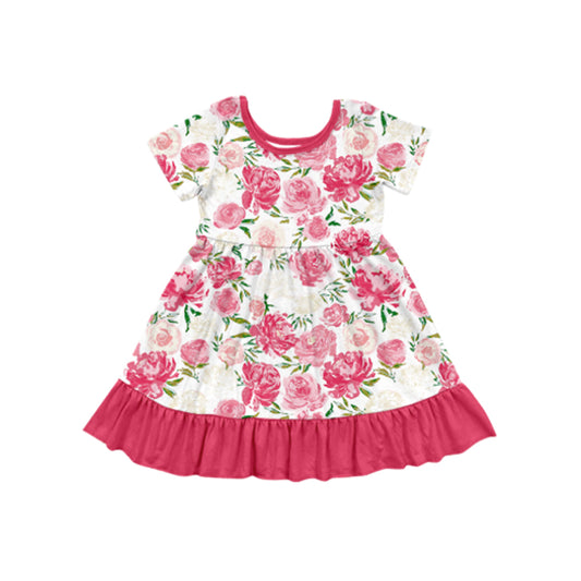 presale GSD1699  Flower and leaf pink lace short-sleeved dress  2024 12.11