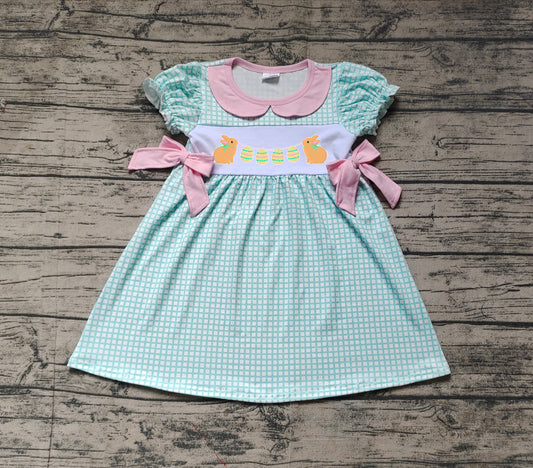 presale GSD1773 Strawberry Flower Leaf Pocket Red Plaid Short Sleeve Dress D 2.17