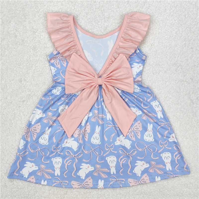 Match Baby Girls Easter Rabbits Bows Rompers Dresses Pajamas