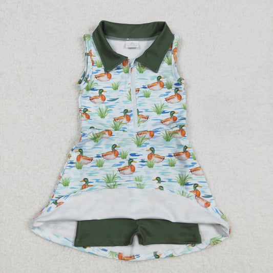 GSD1835 Baby Girls Mallard Ducks Athletic Shorts Dresses