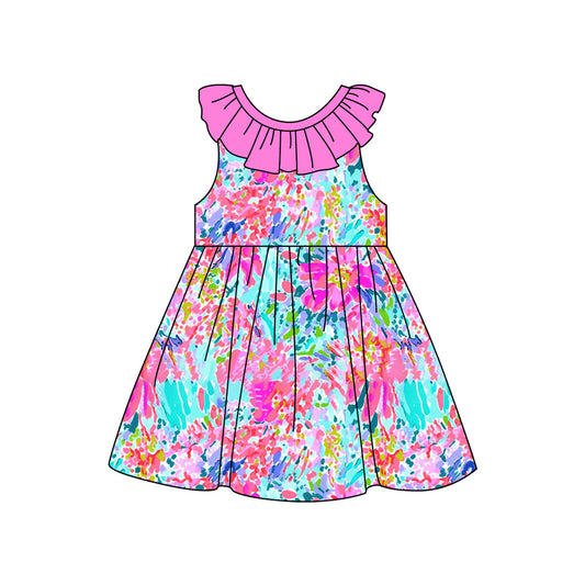 presale GSD1839  Baby Girls Seaweed Bows Knee Length Dresses 2025 1.3