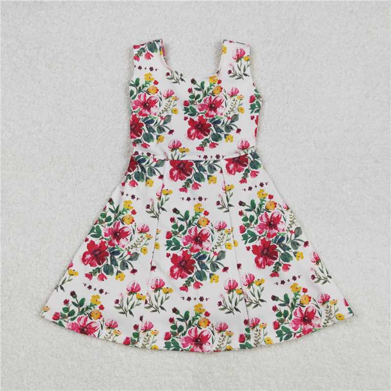 Match 9 Colors Baby Girls Red Flowers Active Yoga Athletic Dresses D 4.9
