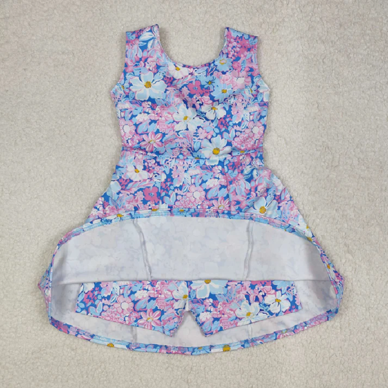 Match 9 Colors Baby Girls Red Flowers Active Yoga Athletic Dresses D 4.9