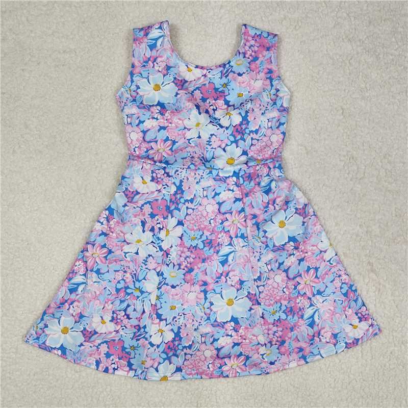 Match 9 Colors Baby Girls Red Flowers Active Yoga Athletic Dresses D 4.9