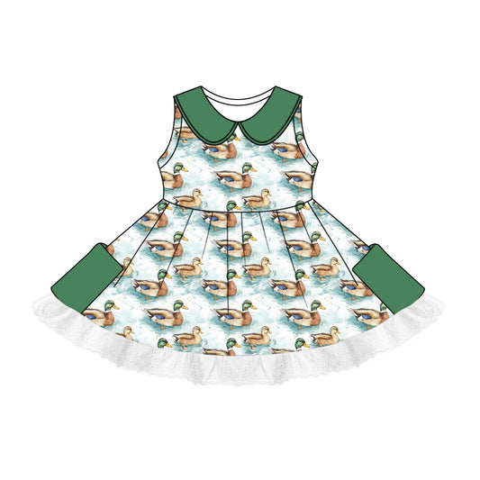 presale GSD1851  Duck Green Pocket Little Collar Sleeveless Dress  2025 1.4