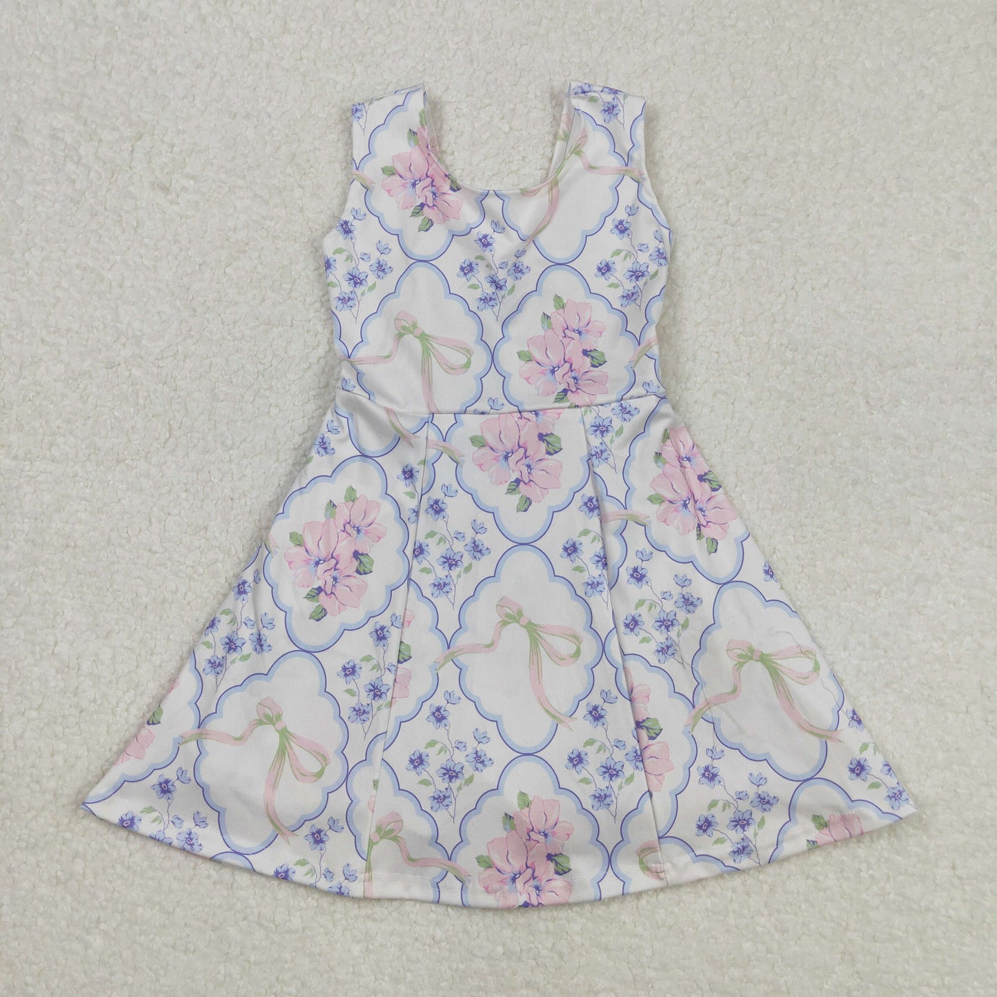 GSD1864 Baby Girls Pink Flowers Bows Athletic Dresses D 4.28