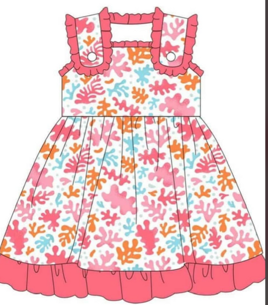 presale GSD1870 White sleeveless dress with seagrass pink lace  2025 1.8