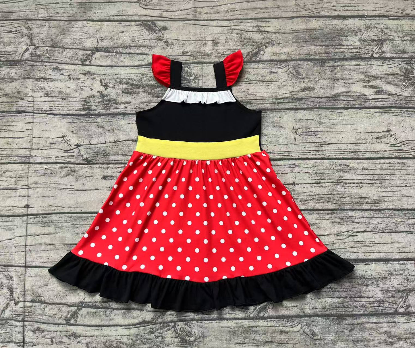 GSD1878 Baby Girls Red Dots Knee Length Dresses  D 3.17