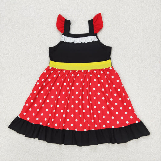 GSD1878 Baby Girls Princess Red Dots Knee Length Dresses D 3.17
