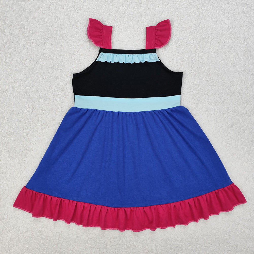 GSD1880 Baby Girls Blue Knee Length Dresses   D 3.15