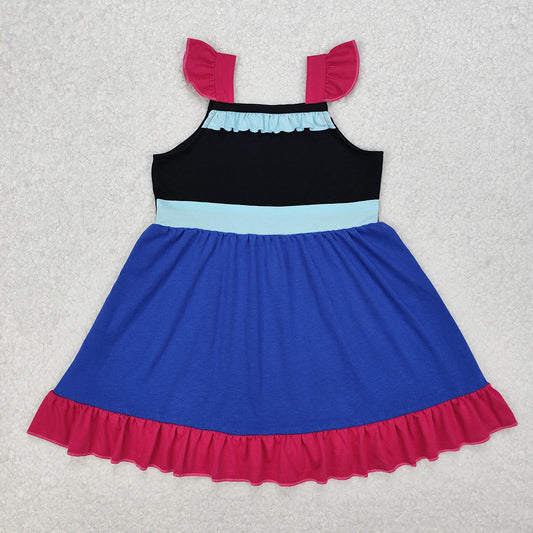 GSD1880 Baby Girls Princess Blue Knee Length Dresses D 3.15